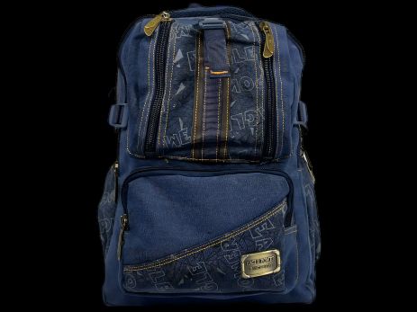 Городской рюкзак, брезентовый, синий, 25 л, 4 отделения с боковыми карманами