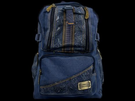 Синій міський рюкзак, брезентовий, 25 л, з 4 відділеннями та боковими кишенями