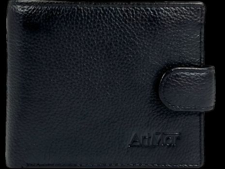 Гаманець стильний шкіряний ArtMar з натуральної шкіри чорного кольору, чоловічий