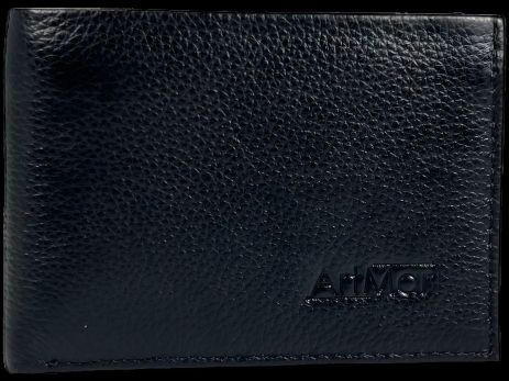 Мужской кошелек классический из натуральной черной кожи ArtMar