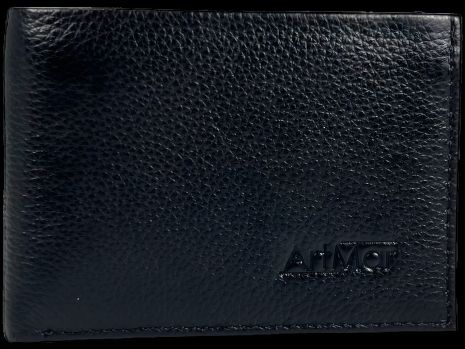 Мужской кошелек классический из натуральной черной кожи ArtMar