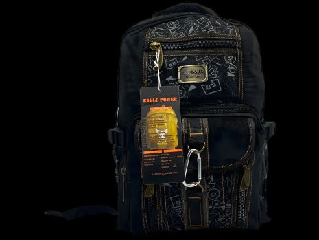 Городской рюкзак, объем 25 л, черный, пять отделов, боковые карманы