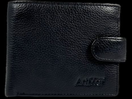 Стильный кожаный мужской кошелек с тремя отделами для купюр