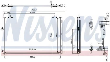 Эффективный радиатор, конденсор кондиционера TOYOTA RAV4, NISSENS (940349)