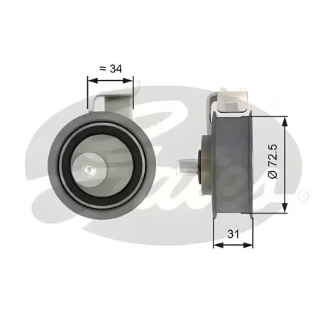Ремня ГРМ натяжной ролик SKODA OCTAVIA, SEAT LEON, GATES (T43017)