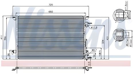 Конденсор кондиционирования FIAT CROMA, SAAB 9-3, NISSENS (94597) Конденсор кондиционирования FIAT CROMA, SAAB 9-3, NISSENS (94597)