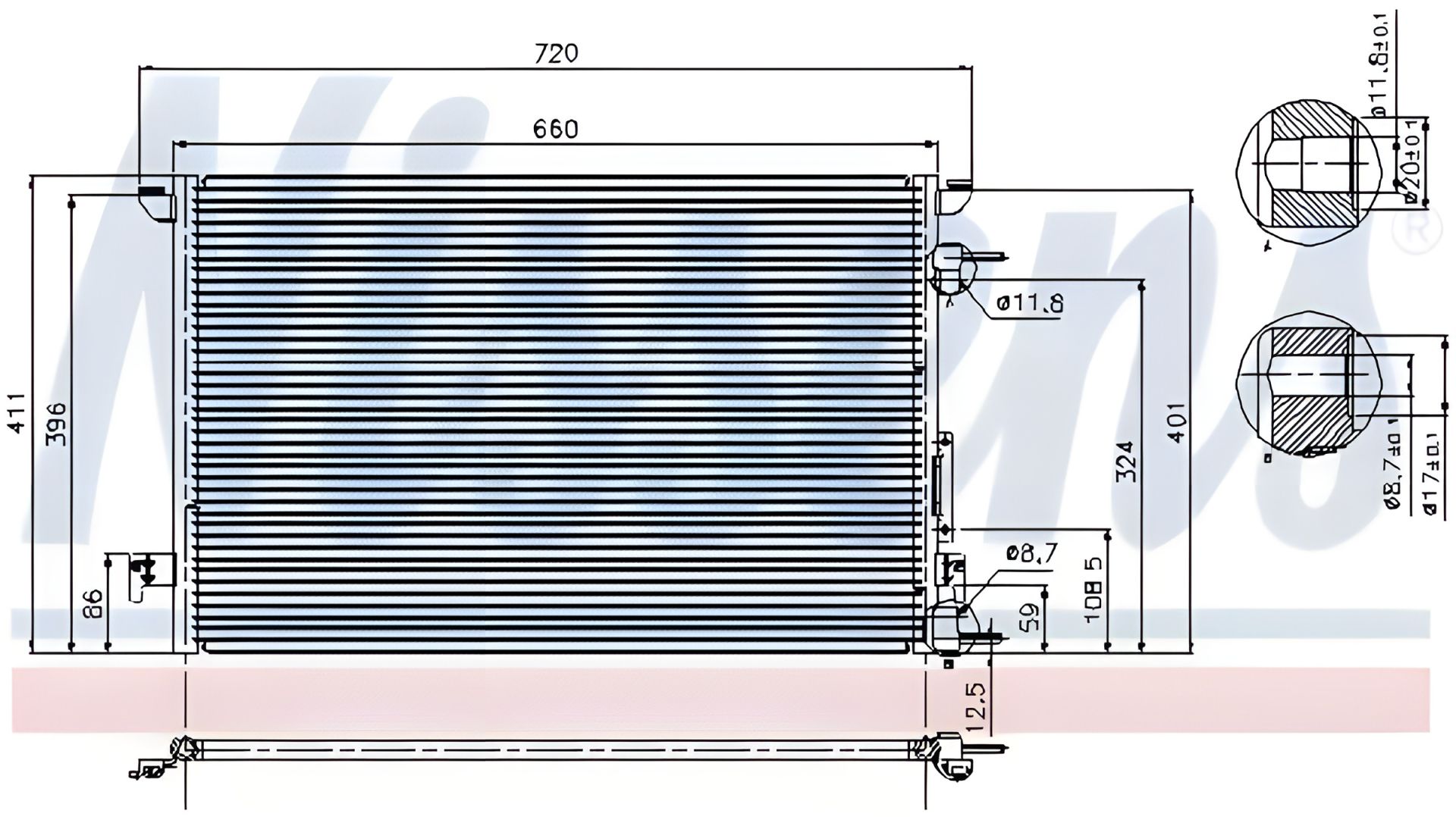 Конденсор NISSENS (94597), кондиціонера радіатор FIAT CROMA, SAAB 9-3 Конденсор NISSENS (94597), кондиціонера радіатор FIAT CROMA, SAAB 9-3