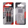 Отверточная насадка TORX T15 х 50 мм. HEX 1/4”, хром-молибден, 2 шт. Yato YT-77982