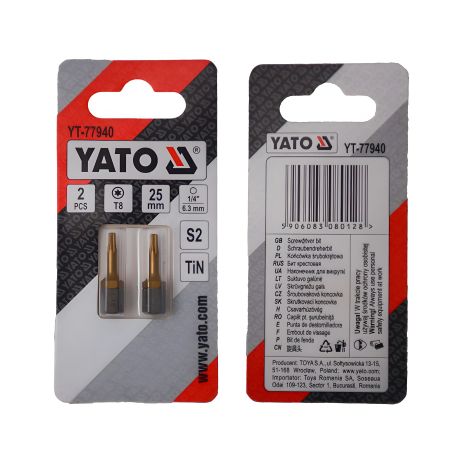 Насадка для викрутки TORX T8 х 25 мм від Yato (YT-77940), 2 шт.