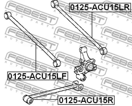 Важіль підвіски TOYOTA HIGHLANDER, LEXUS RX, FEBEST (0125ACU15LF)