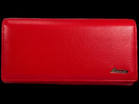 Красный экокожаный кошелек с застежкой на молнии
