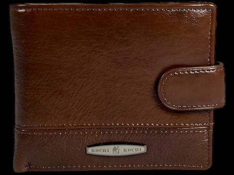 Мужской кожаный кошелек на три отдела для купюр коричневого цвета