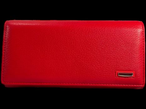 Класичний гаманець з екошкіри, червоний, з кнопковою застібкою
