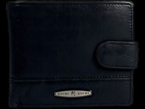 Мужской кошелек из натуральной кожи, 3 отделения для купюр, черный