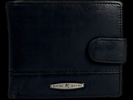 Чоловічий гаманець з натуральної шкіри, 3 відділення для купюр, чорний колір