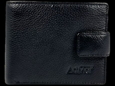 Чоловічий шкіряний гаманець чорного кольору