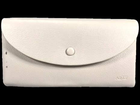 Молочный кошелек из экокожи с кнопкой