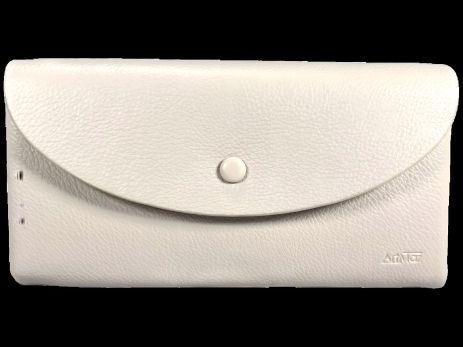 Молочный кошелек из экокожи с кнопкой