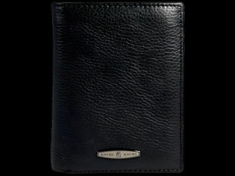 Элегантный мужской кошелек из натуральной кожи, цвет черный