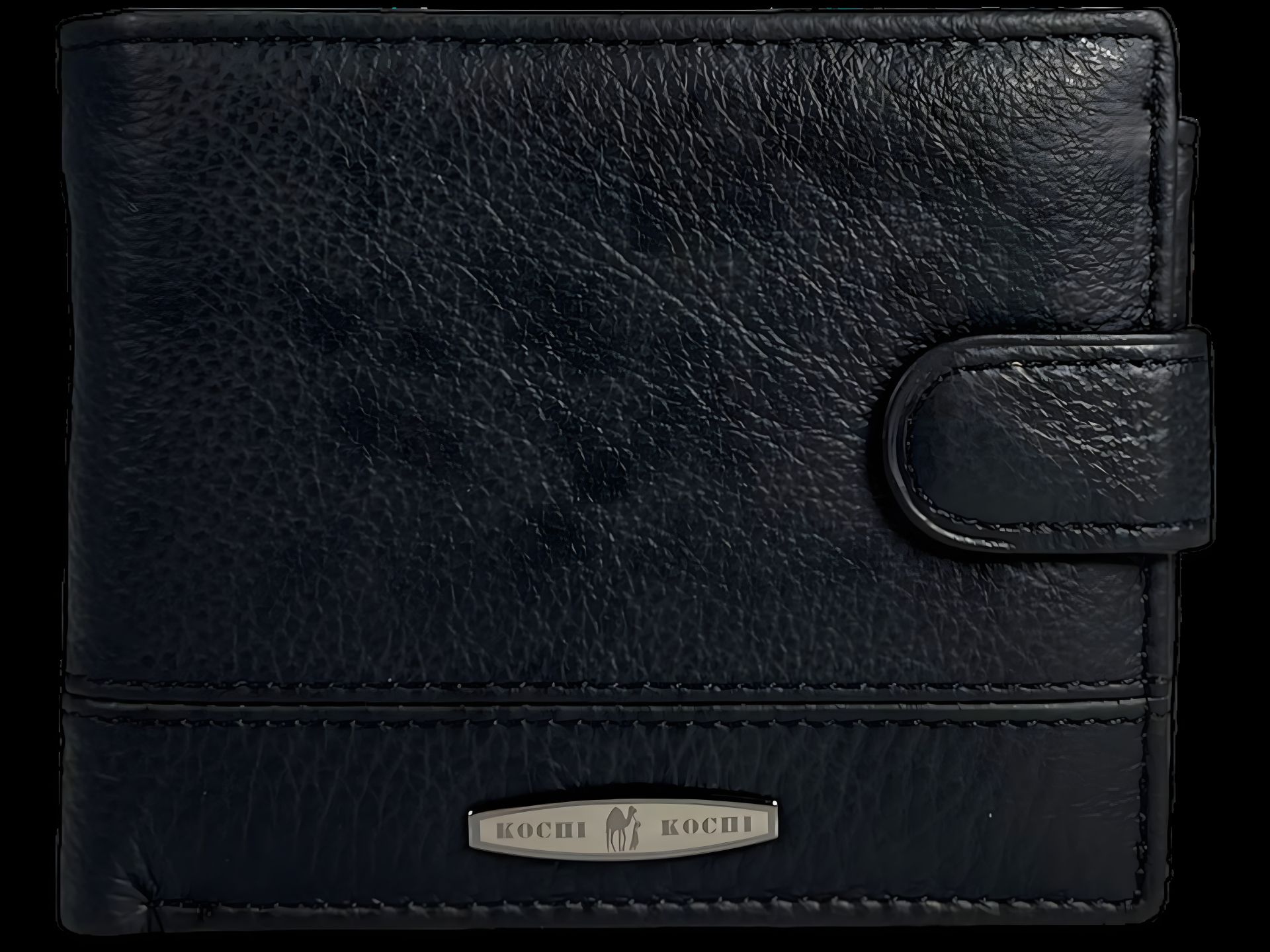 Чоловічий гаманець з натуральної шкіри, з 3 відділеннями для купюр, чорний Чоловічий гаманець з натуральної шкіри, з 3 відділеннями для купюр, чорний