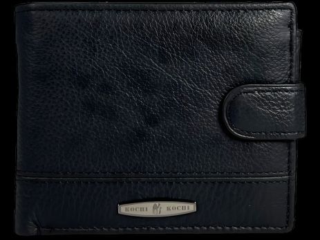 Чоловічий гаманець з натуральної шкіри, з 3 відділеннями для купюр, чорний
