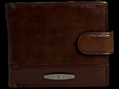 Коричневый мужской кошелек из натуральной кожи, 3 отдела для купюр