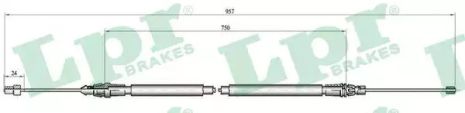 Трос ручного гальма CITROËN C4, LPR (C0348B)