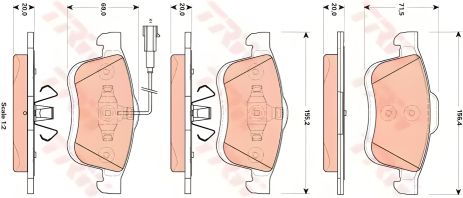 К-т гальмівних колодок для OPEL COMBO, TRW (GDB1864)