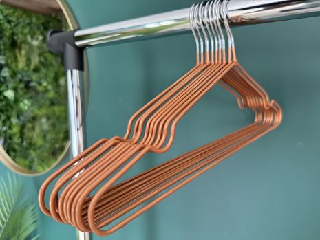 Набір прогумованих металевих плічок для одягу (10 шт) 3748bronze