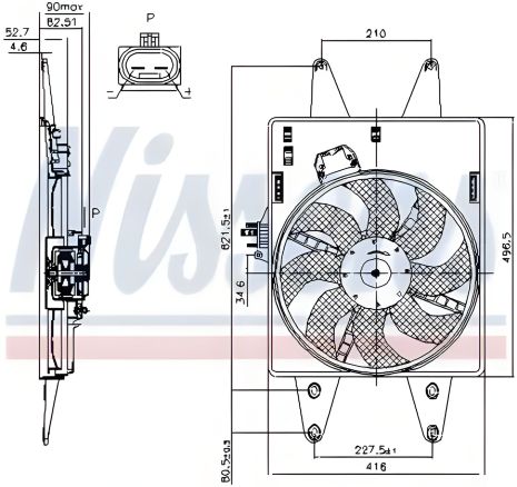 FIAT DOBLO вентилятор охолодження двигуна, NISSENS (85126) FIAT DOBLO вентилятор охолодження двигуна, NISSENS (85126)