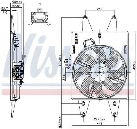 FIAT DOBLO вентилятор охолодження двигуна, NISSENS (85126)