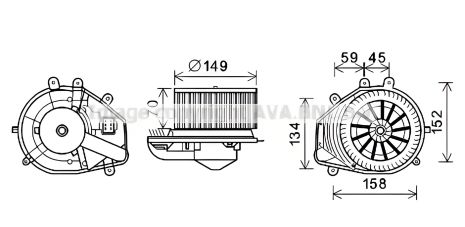 Вентилятор салону AVA COOLING VW PASSAT, SKODA SUPERB (VN8353) Вентилятор салону AVA COOLING VW PASSAT, SKODA SUPERB (VN8353)