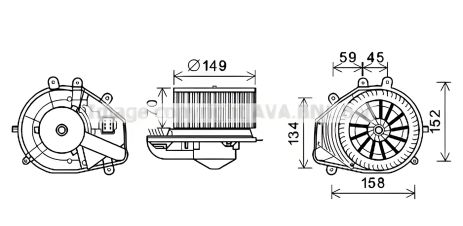 Вентилятор салона SKODA SUPERB/VW PASSAT, AVA COOLING (VN8353) - Удобный и тихий