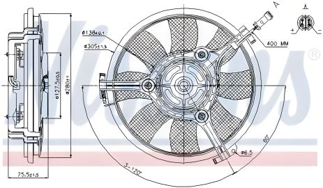 Вентилятор для охолодження двигуна VW PASSAT, AUDI A4, NISSENS (85691) Вентилятор для охолодження двигуна VW PASSAT, AUDI A4, NISSENS (85691)