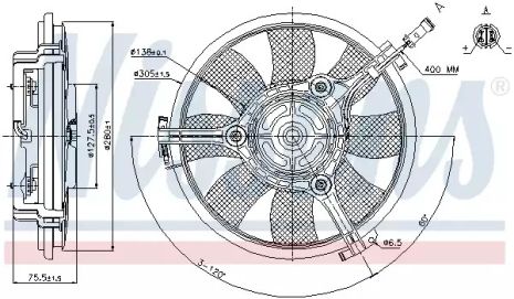 Вентилятор охлаждения двигателя VW PASSAT, AUDI A4, NISSENS (85691)