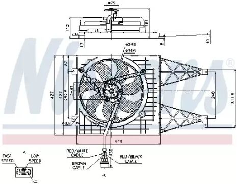 Вентилятор охолодження двигуна Леон, VW Bora, Nissens (85249)