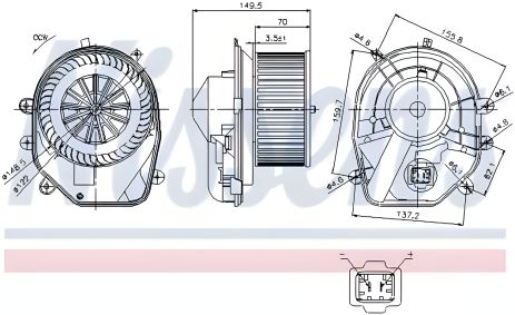 Вентилятор салону для SKODA SUPERB, VW PASSAT, NISSENS (87030) Вентилятор салону для SKODA SUPERB, VW PASSAT, NISSENS (87030)