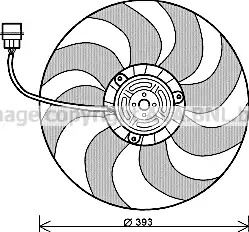 Вентилятор для охолодження двигуна SEAT IBIZA, VW POLO, AVA COOLING (VN7526)