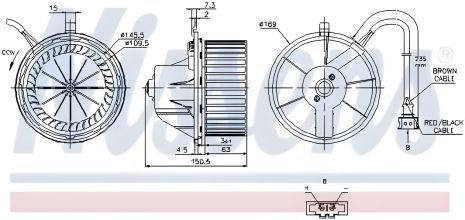Вентилятор салона для VW TRANSPORTER, NISSENS (87155) Вентилятор салона для VW TRANSPORTER, NISSENS (87155)