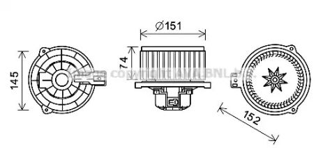 Вентилятор салона Hyundai Ix35/tucson/Kia Sorento 09-, AVA COOLING (KA8258)