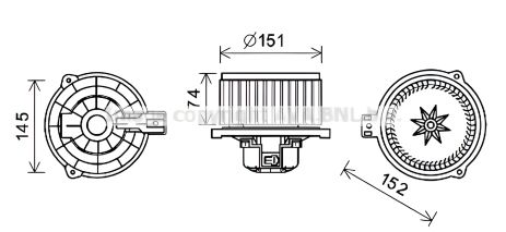 Вентилятор салона HYUNDAI IX35/Tucson/Kia Sorento 09-, AVA COOLING (KA8258)
