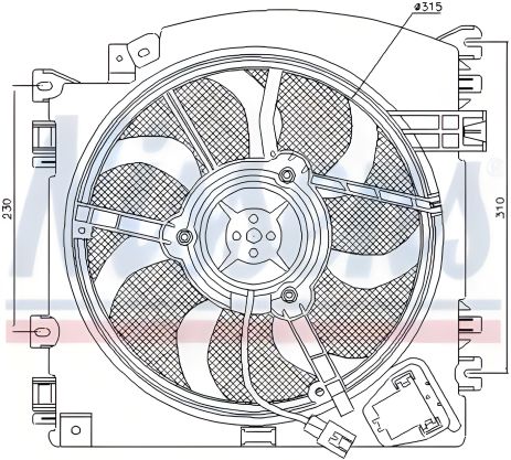 Двигуна охолодження вентилятор NISSAN NOTE, RENAULT CLIO, NISSENS (85598)