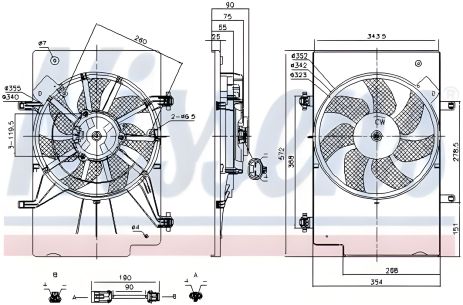 Вентилятор охолодження двигуна FORD FIESTA/B-MAX, NISSENS (85768)