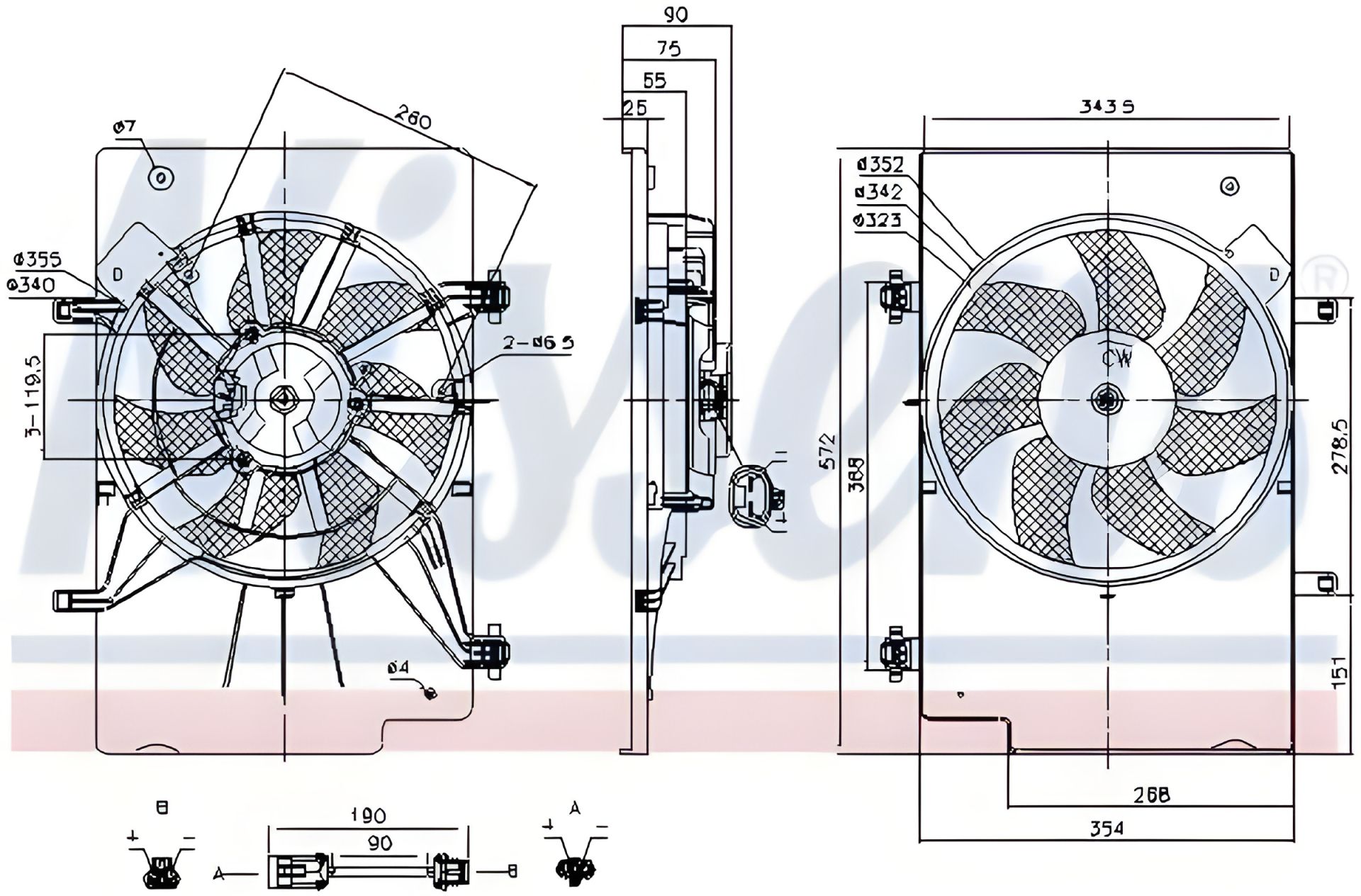 Двигательный вентилятор охлаждения FORD FIESTA/ B-MAX, NISSENS (85768) Двигательный вентилятор охлаждения FORD FIESTA/ B-MAX, NISSENS (85768)