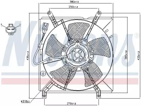 Вентилятор охлаждения двигателя TOYOTA RAV4, NISSENS (85238)