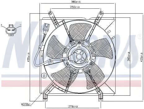 Вентилятор охолодження двигуна TOYOTA RAV4, NISSENS (85238)