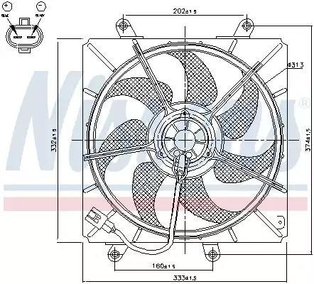 Вентилятор охлаждения двигателя TOYOTA AVENSIS, NISSENS (85014)
