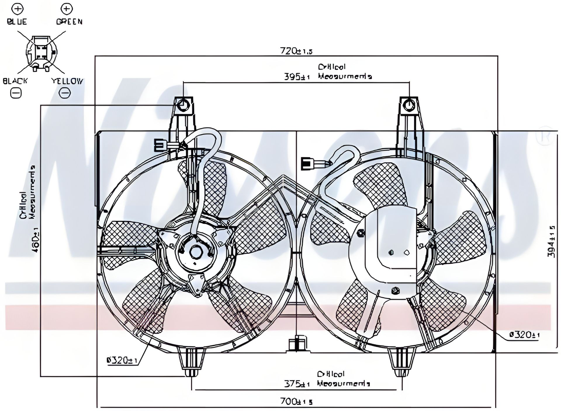 Вентилятор охолодження двигуна NISSAN MAXIMA QX (A33) (00-), NISSENS (85280) Вентилятор охолодження двигуна NISSAN MAXIMA QX (A33) (00-), NISSENS (85280)