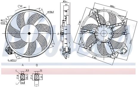Охолодження двигуна вентилятор RENAULT Megane/Scenic 08+, NISSENS (85989)