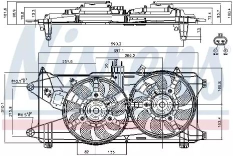 Вентилятор охолодження двигуна FIAT DOBLO, NISSENS (85130)